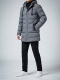 Men's Autumn Longline Quilted Puffer Coat with Hood