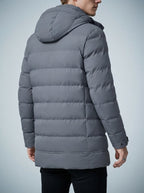 Men's Autumn Longline Quilted Puffer Coat with Hood
