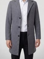 Men's Autumn Notch Lapel Single Breasted Wool Overcoat