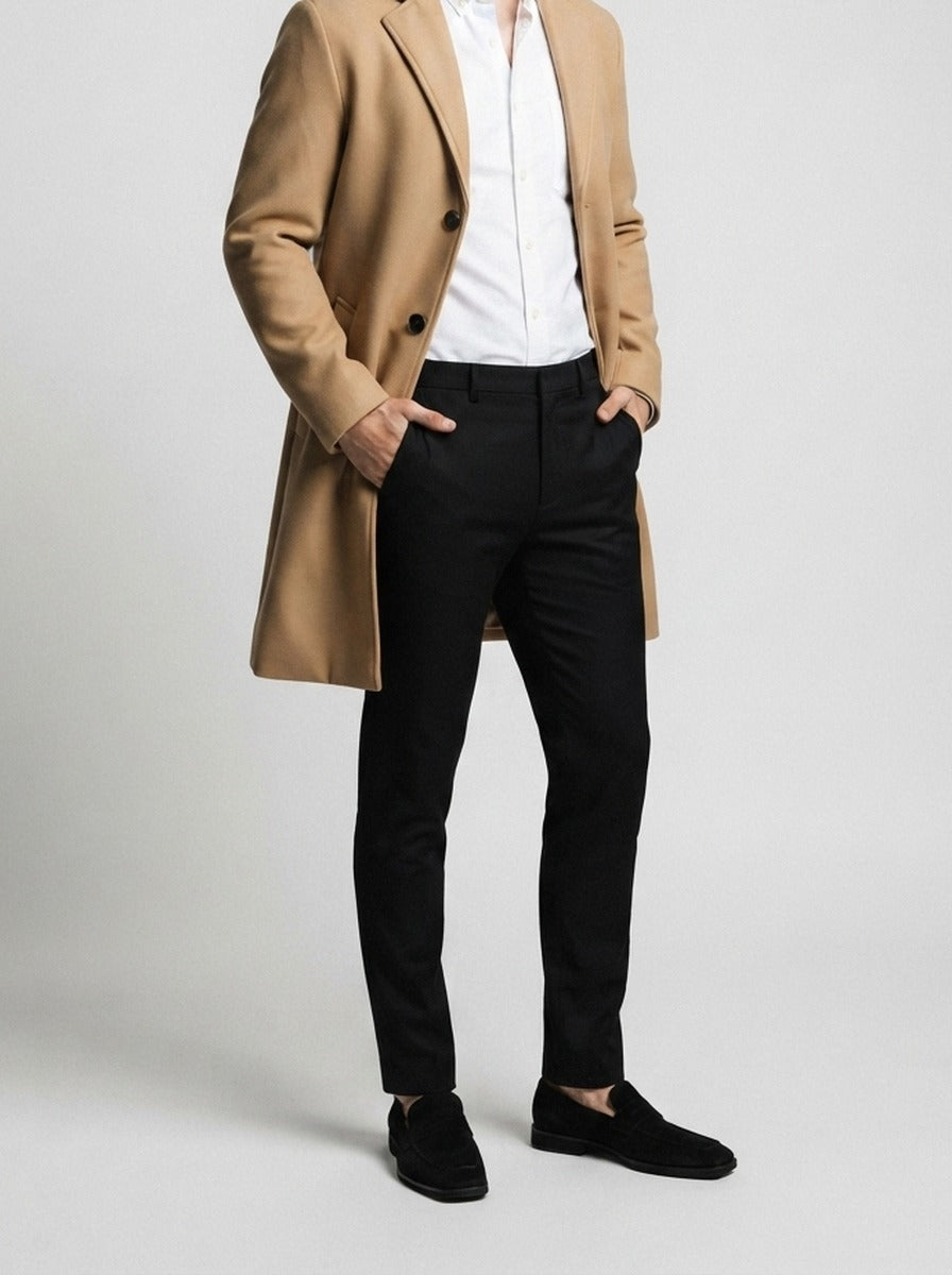 Men's Autumn Notch Lapel Single Breasted Wool Overcoat