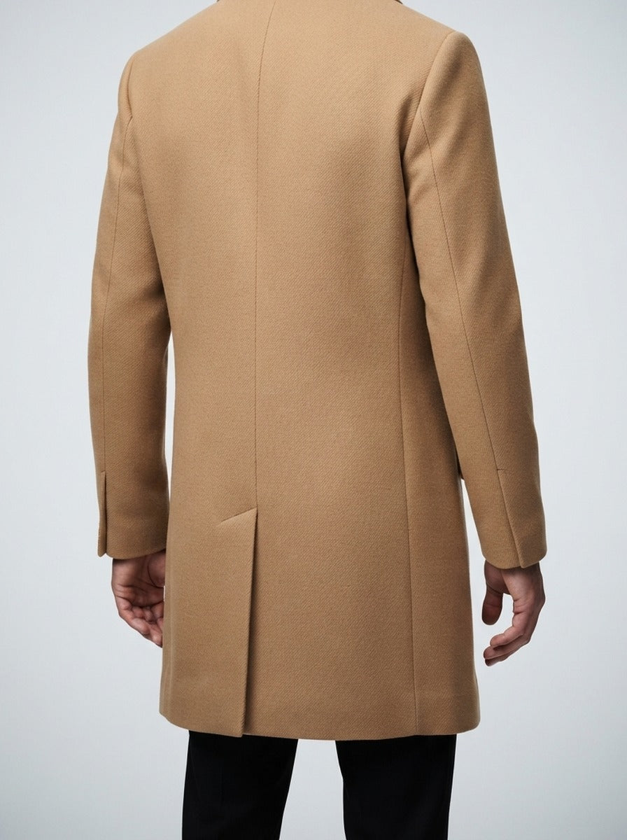 Men's Autumn Notch Lapel Single Breasted Wool Overcoat