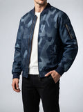 Men's Autumn Padded Bomber Jacket with Sleeve Zip Pocket
