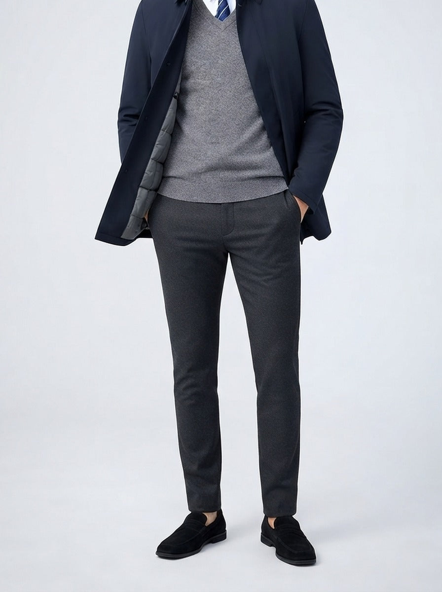 Men's Autumn Padded Jacket with Point Collar