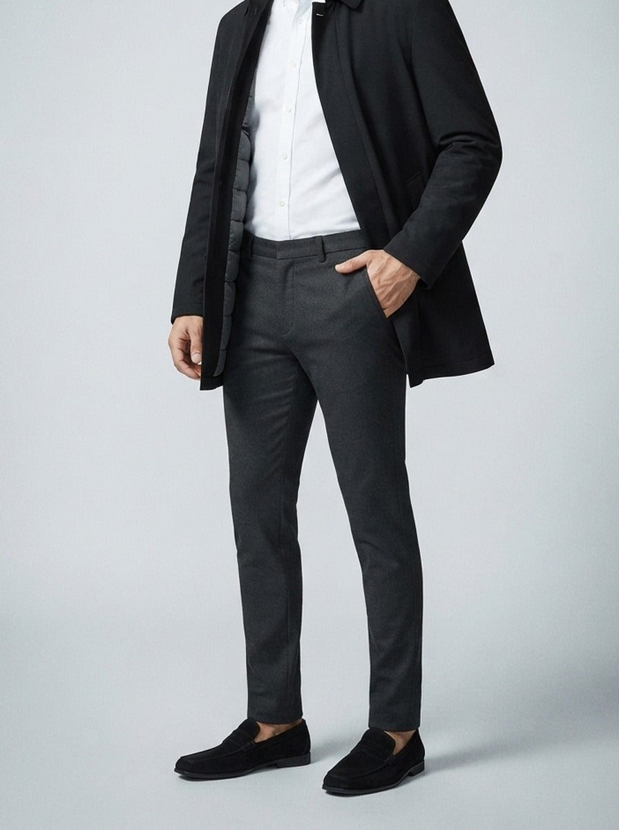Men's Autumn Padded Jacket with Point Collar