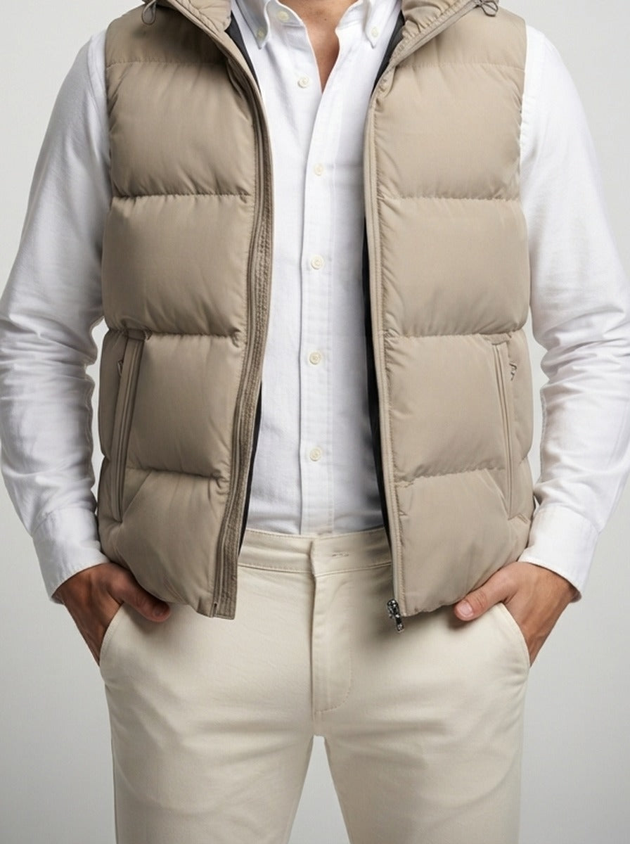 Men's Autumn Padded Quilted Hooded Gilet
