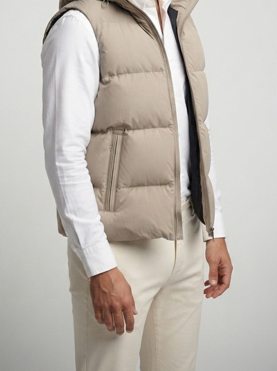 Men's Autumn Padded Quilted Hooded Gilet