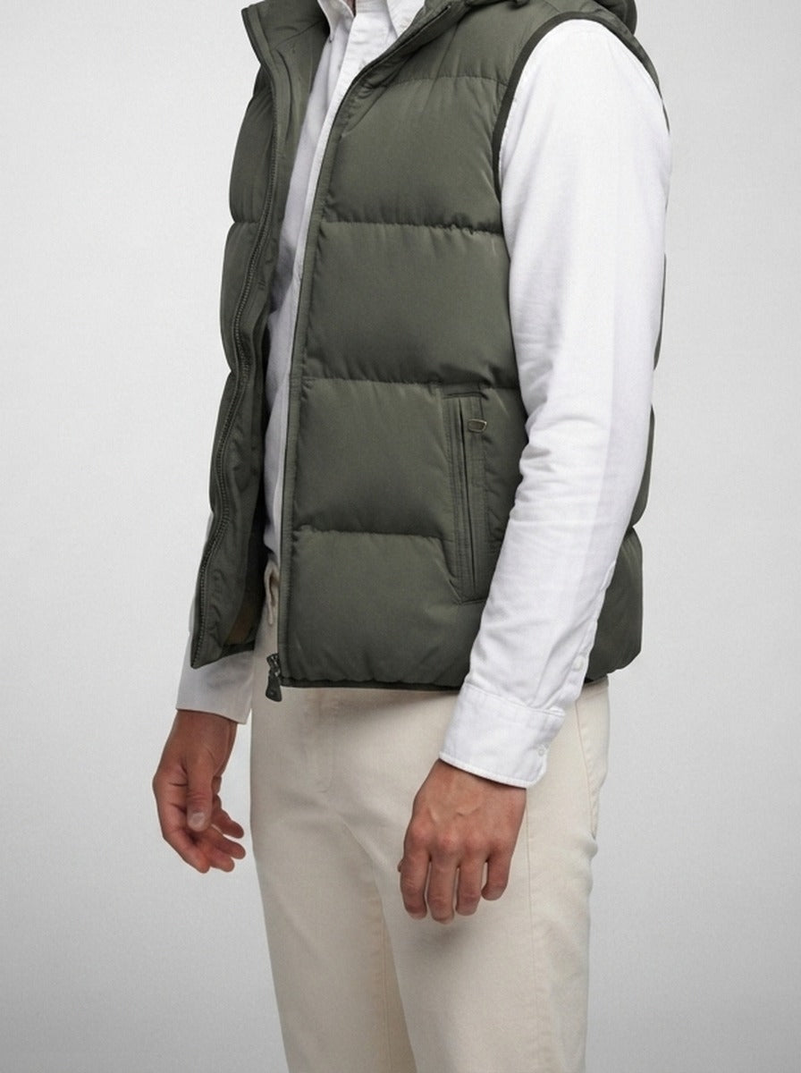 Men's Autumn Padded Quilted Hooded Gilet
