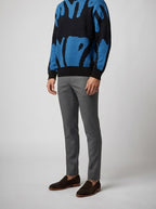 Men's Autumn Patterned Chunky Knit Crew Neck Jumper