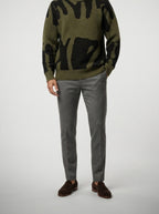 Men's Autumn Patterned Chunky Knit Crew Neck Jumper