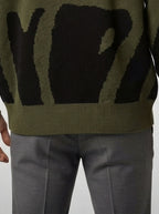 Men's Autumn Patterned Chunky Knit Crew Neck Jumper