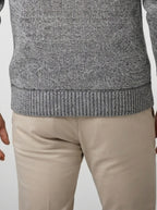 Men's Autumn Patterned Knit Zip-Up Jumper