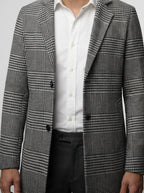 Men's Autumn Prince of Wales Check Wool Overcoat