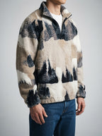 Men's Autumn Printed Fleece Quarter Zip Pullover