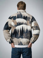 Men's Autumn Printed Fleece Quarter Zip Pullover