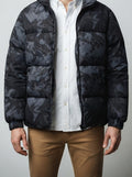 Men's Autumn Printed Stand Collar Puffer Jacket
