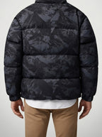 Men's Autumn Printed Stand Collar Puffer Jacket
