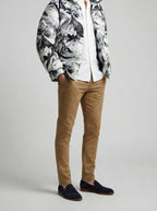 Men's Autumn Printed Stand Collar Puffer Jacket