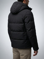 Men's Autumn Quilted Hooded Puffer Jacket with Zip Chest Pockets