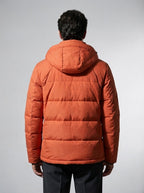 Men's Autumn Quilted Hooded Puffer Jacket with Zip Chest Pockets