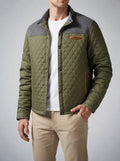Men's Autumn Quilted Jacket with Contrast Yoke