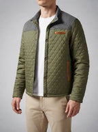 Men's Autumn Quilted Jacket with Contrast Yoke