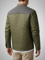 Men's Autumn Quilted Jacket with Contrast Yoke