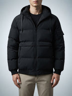Men's Autumn Quilted Puffer Jacket with Removable Hood