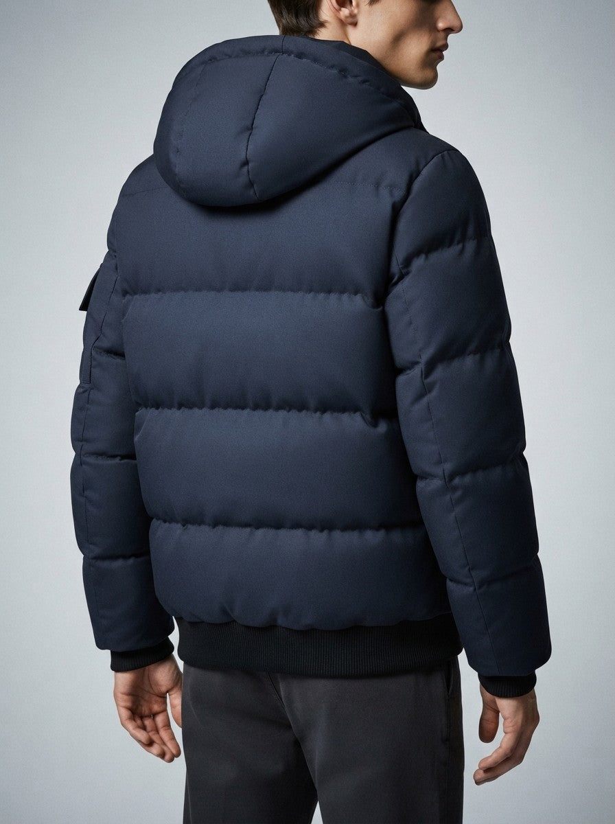 Men's Autumn Quilted Puffer Jacket with Removable Hood
