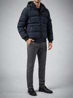 Men's Autumn Quilted Puffer Jacket with Removable Hood