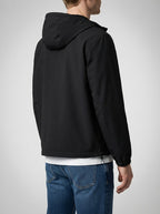 Men's Autumn Relaxed Fit Hooded Windbreaker with Contrast Piping