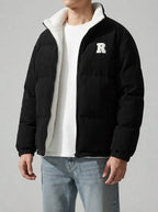 Men's Autumn Reversible Corduroy Puffer Jacket with Borg Lining