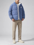 Men's Autumn Reversible Corduroy Puffer Jacket with Borg Lining