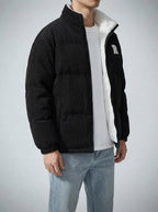 Men's Autumn Reversible Corduroy Puffer Jacket with Borg Lining