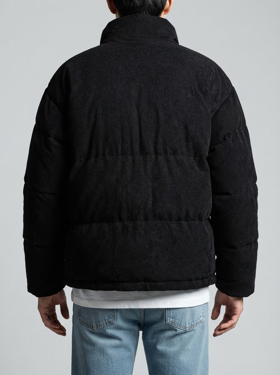 Men's Autumn Reversible Corduroy Puffer Jacket with Borg Lining