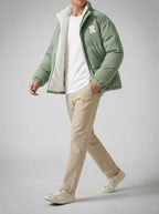 Men's Autumn Reversible Corduroy Puffer Jacket with Borg Lining