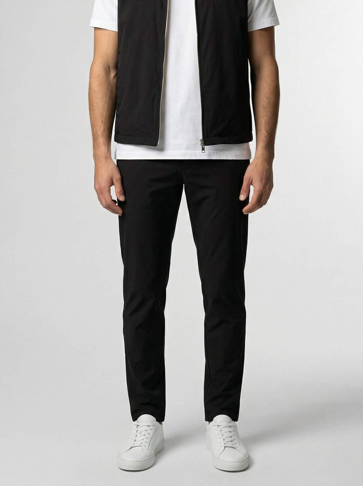 Men's Autumn Reversible Gilet and Slim Trousers Two-Piece Set