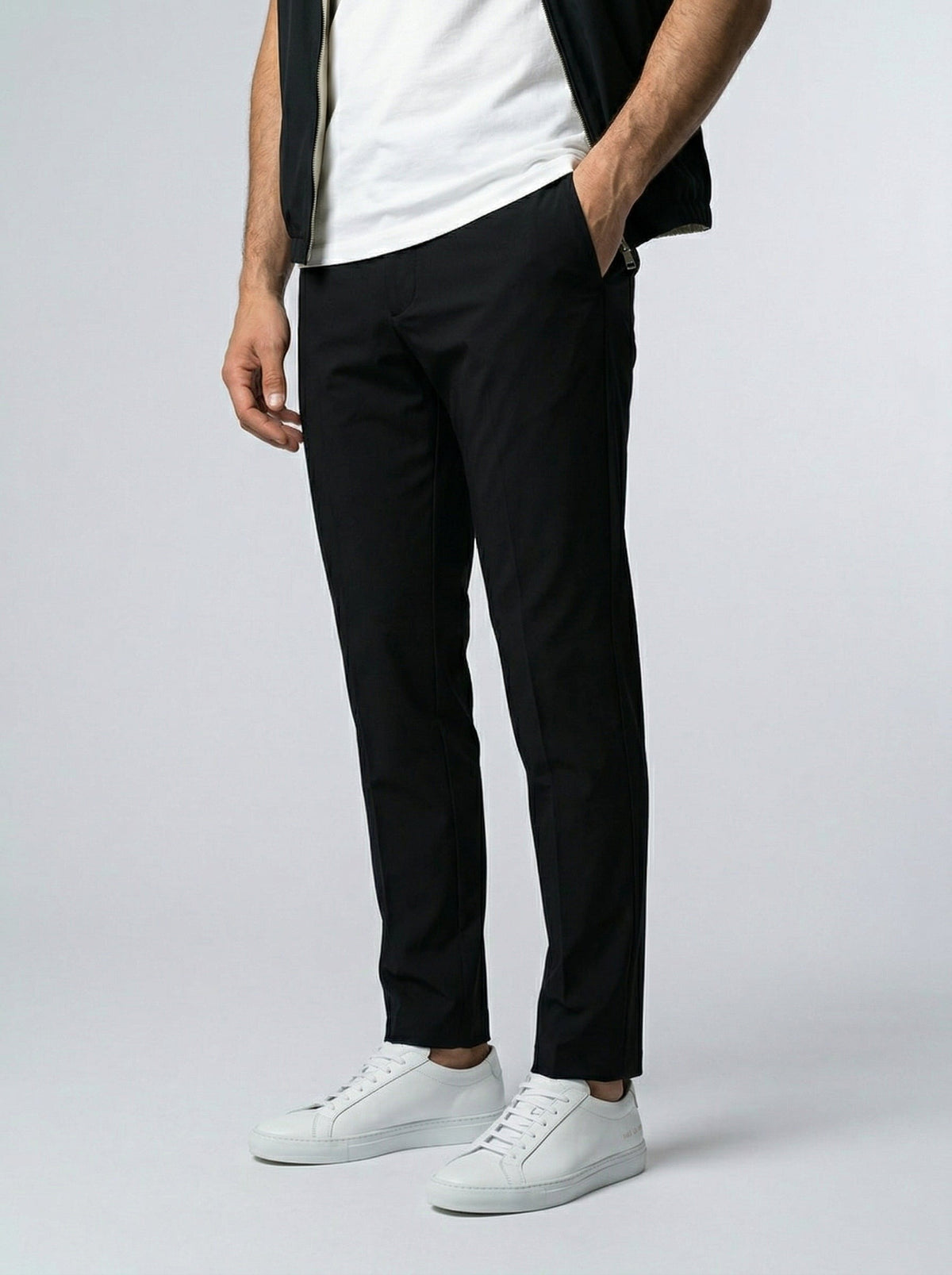Men's Autumn Reversible Gilet and Slim Trousers Two-Piece Set