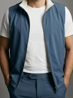 Men's Autumn Reversible Gilet and Slim Trousers Two-Piece Set