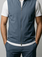 Men's Autumn Reversible Gilet and Slim Trousers Two-Piece Set
