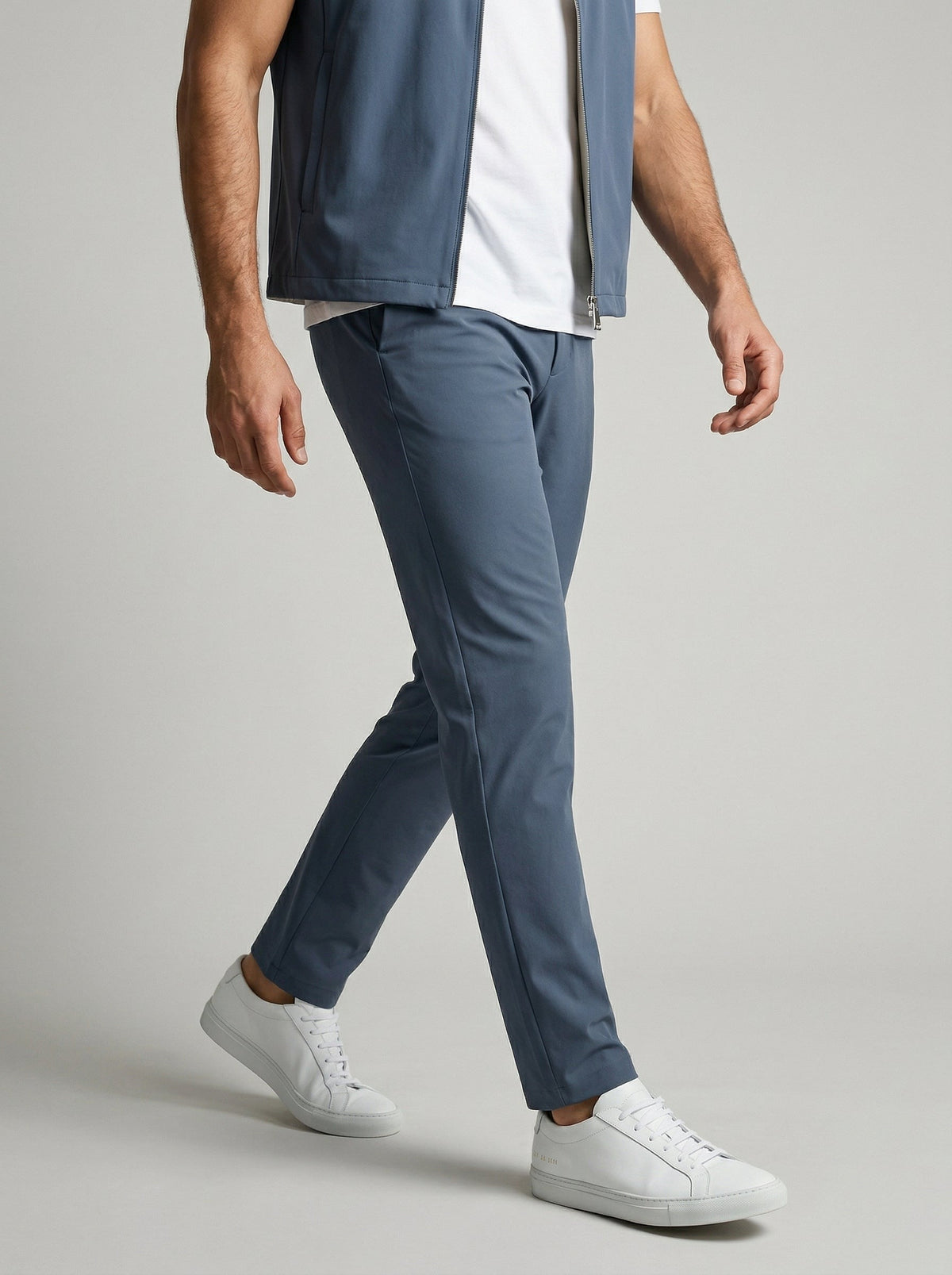 Men's Autumn Reversible Gilet and Slim Trousers Two-Piece Set