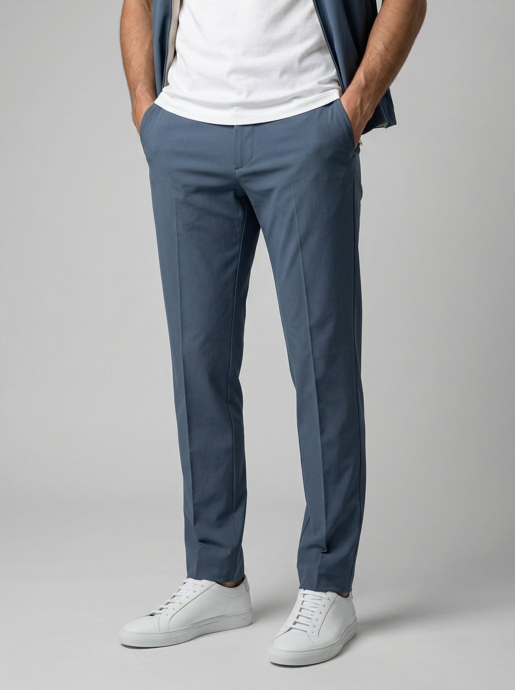 Men's Autumn Reversible Gilet and Slim Trousers Two-Piece Set