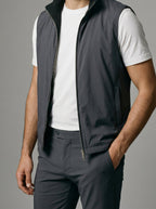 Men's Autumn Reversible Gilet and Slim Trousers Two-Piece Set