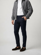 Men's Autumn Ribbed Bomber Jacket with Leather Collar