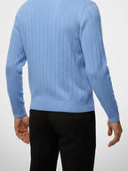 Men's Autumn Ribbed Button Cardigan with V-Neck