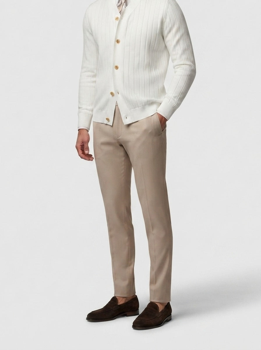 Men's Autumn Ribbed Button Cardigan with V-Neck