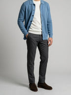 Men's Autumn Ribbed Collared Cardigan with Button Front