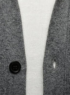 Men's Autumn Ribbed Collared Cardigan with Button Front