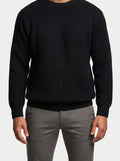 Men's Autumn Ribbed Jumper with Crew Neck