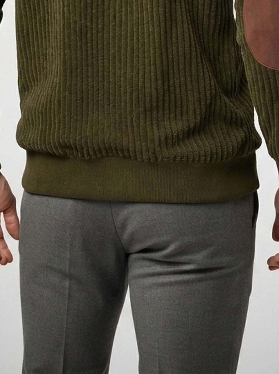 Men's Autumn Ribbed Knit Half Zip Jumper
