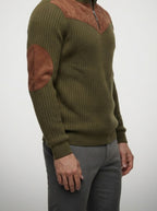 Men's Autumn Ribbed Knit Half Zip Jumper